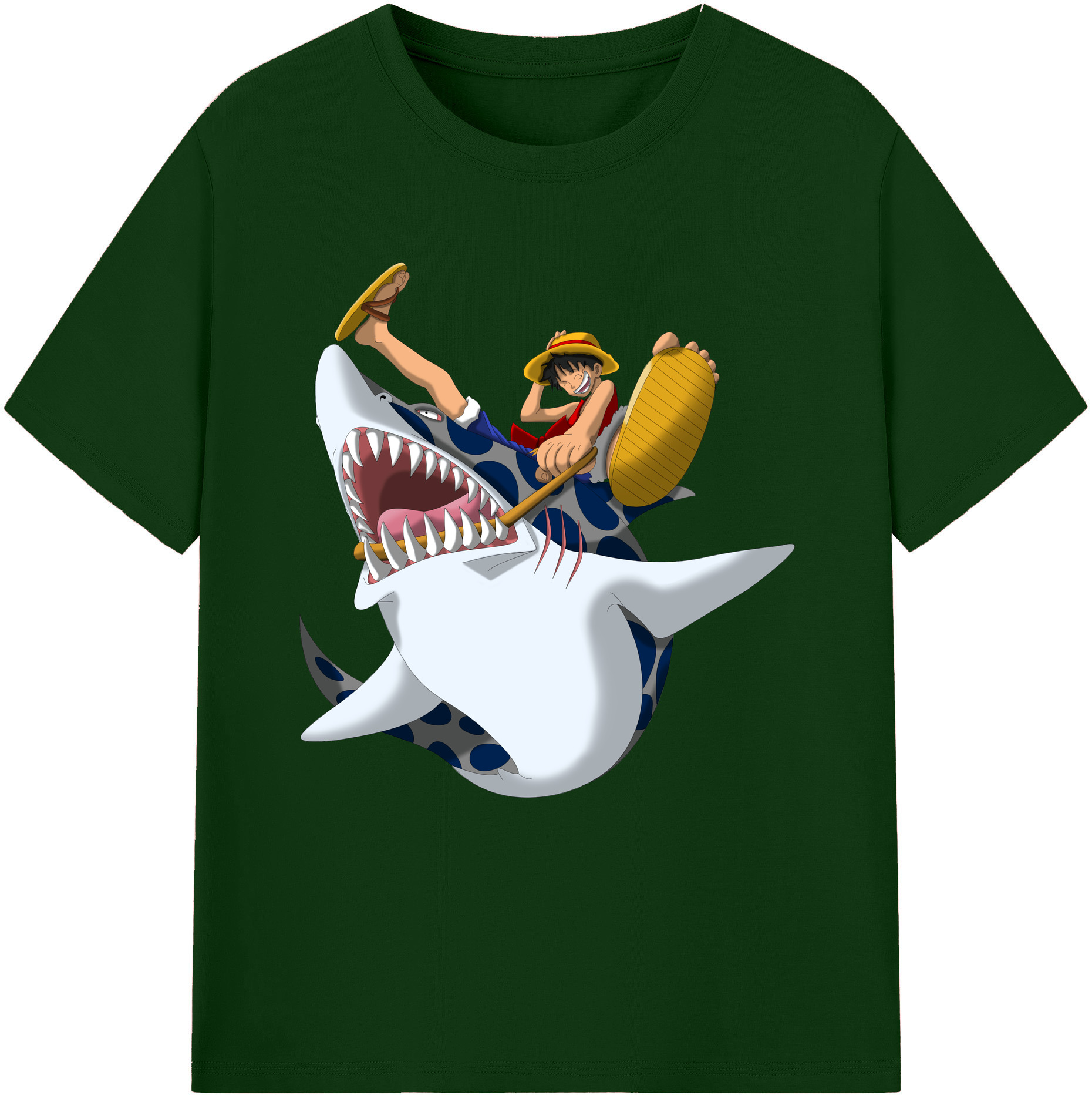 ワンピース モンキー・D・ルフィ ONE PIECE Monkey D. Luffy 綿100％半袖Tシャツ（フロントプリント）